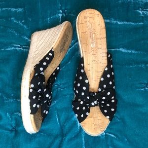 Chico’s Black & White Polka Dot Wedges *FREE SHIPPING*